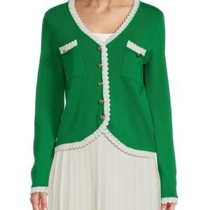 Nanette Lepore Crochet Trim Cardigan